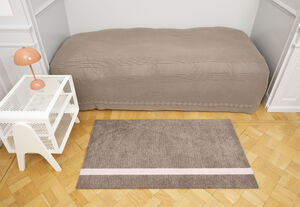 Løber, 67x120 cm, stripe vertical sand/dusty rosa