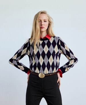 Fine-knit crew-neck sweater