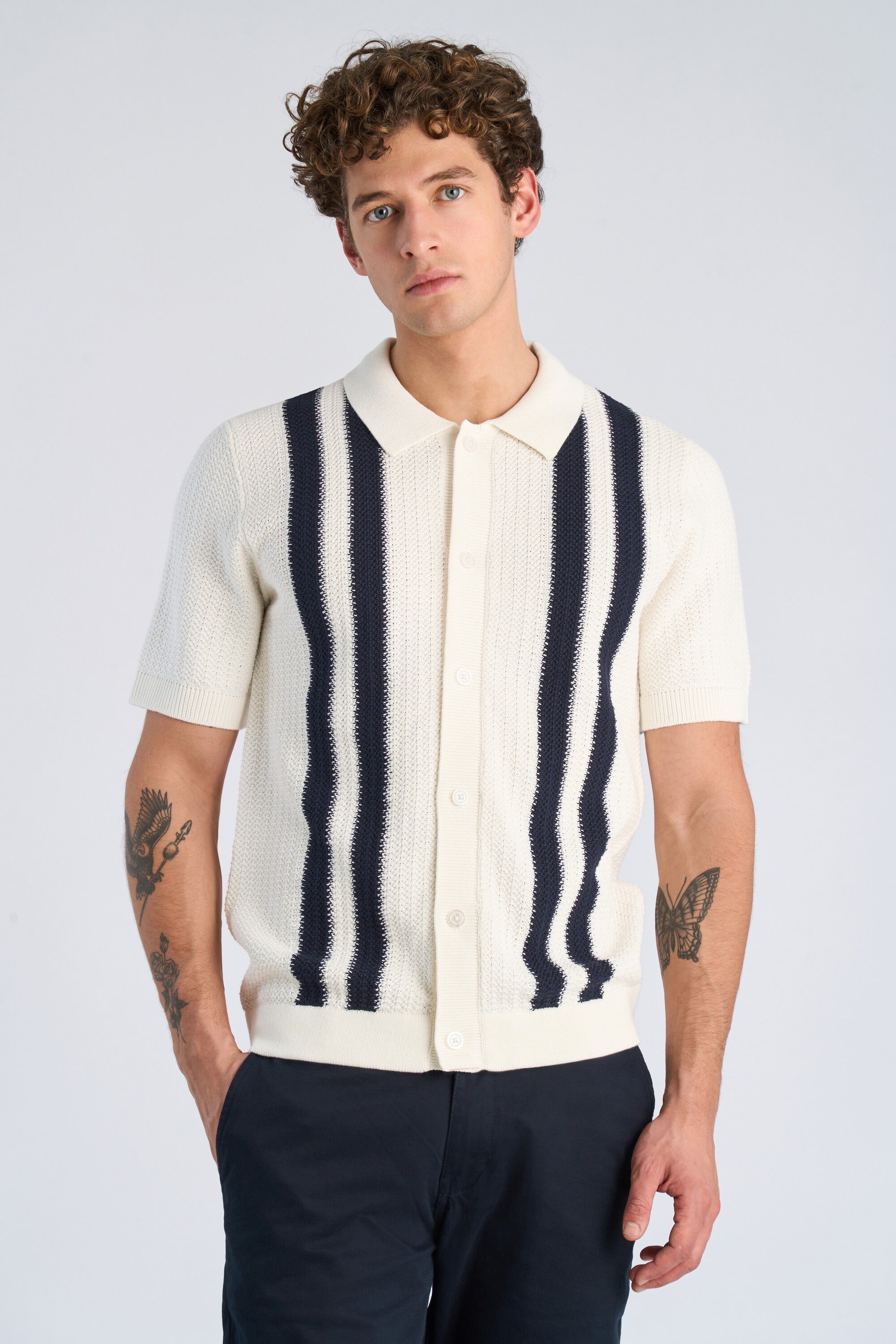 Knitted polo cardigan