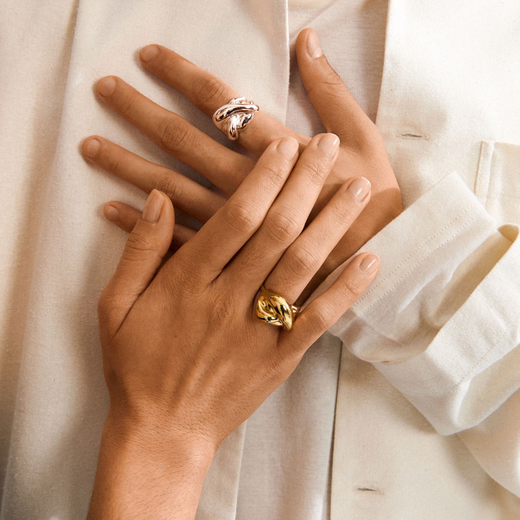 UNFOLD ring silver-plated