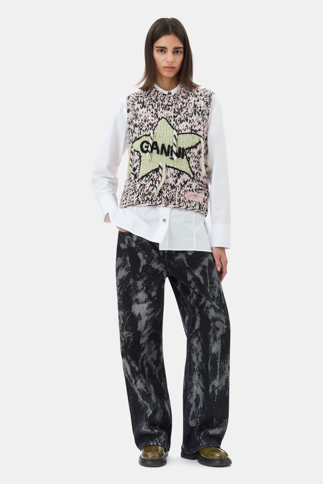 Graphic Wool Handknit Vest