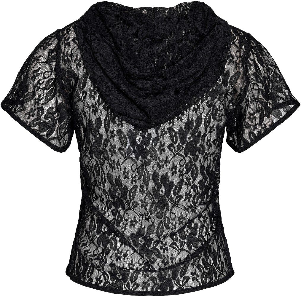 NMOLLIE S/S LACE HOOD TOP