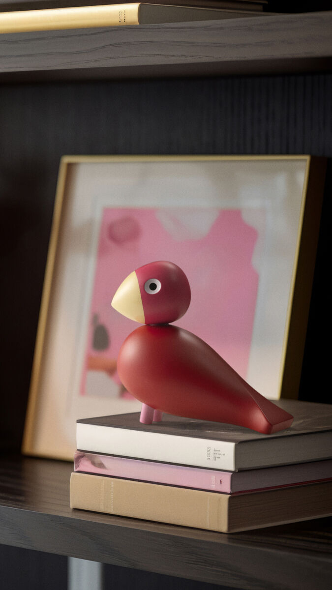 Year Bird Flora 2024 H12. 5 cm pink