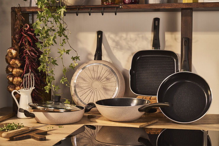 Ledro Wok 28 Beige Rund Aluminium