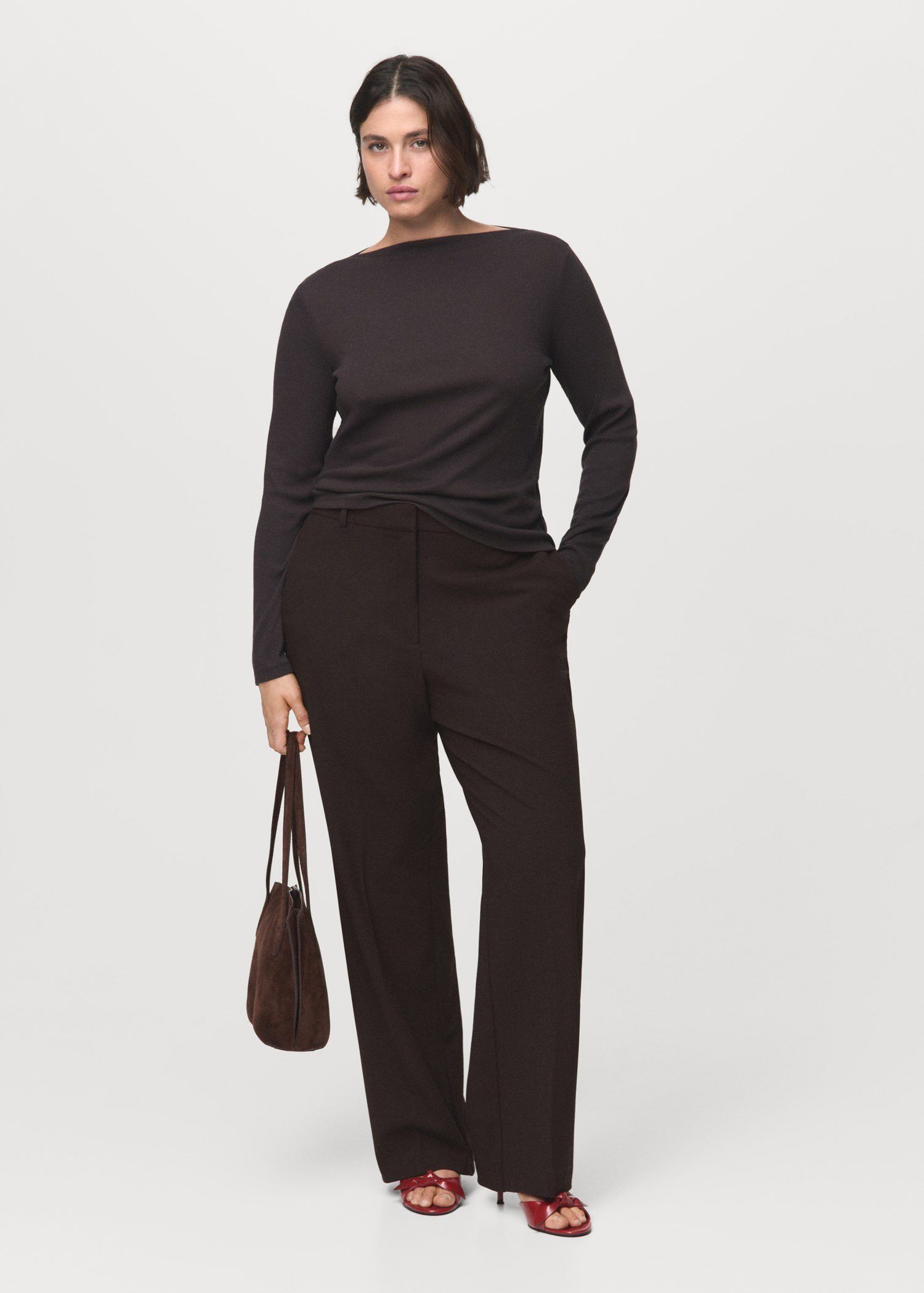Straight-fit suit trousers