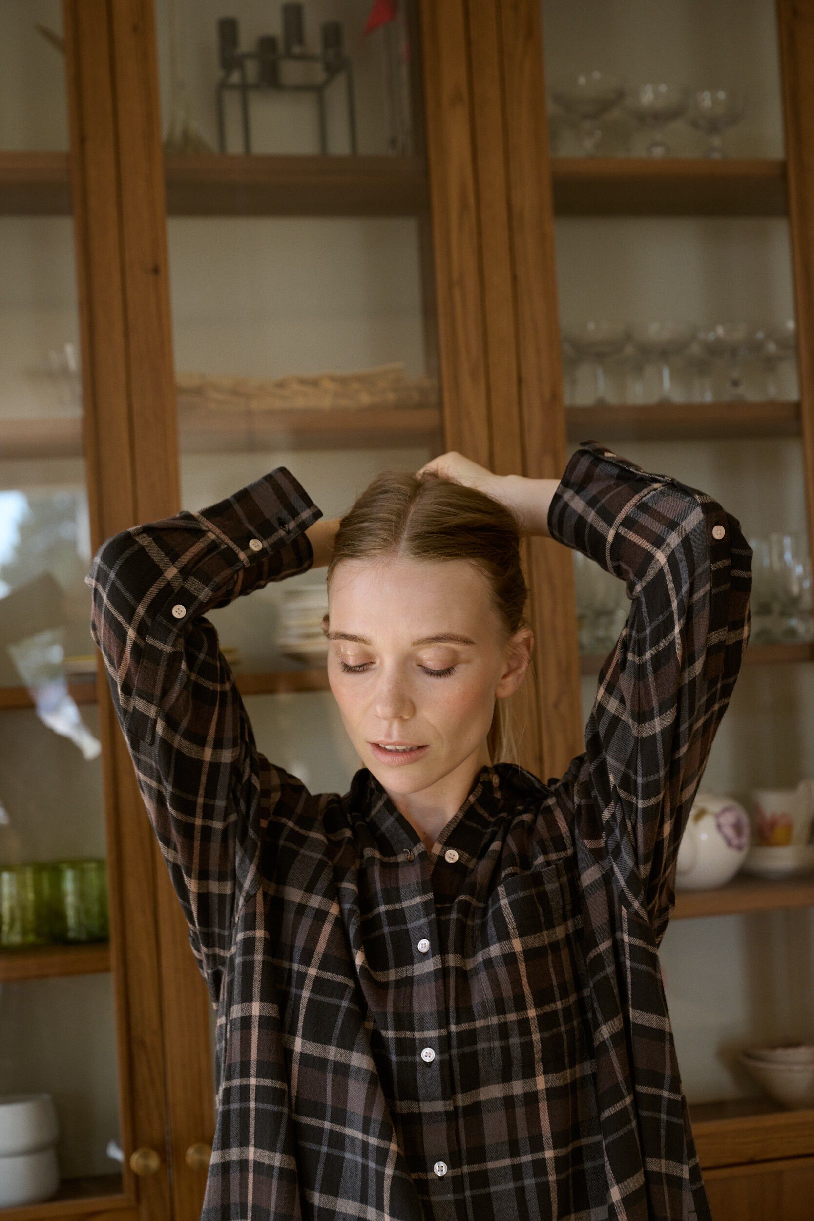 floret shirtdress check