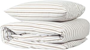 Percale stripe 140x200cm 180TC Taupe grey