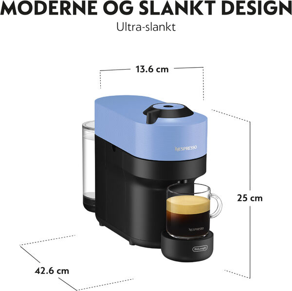 Nespresso Vertuo Pop coffee machine fra DeLonghi, Pacific Blu