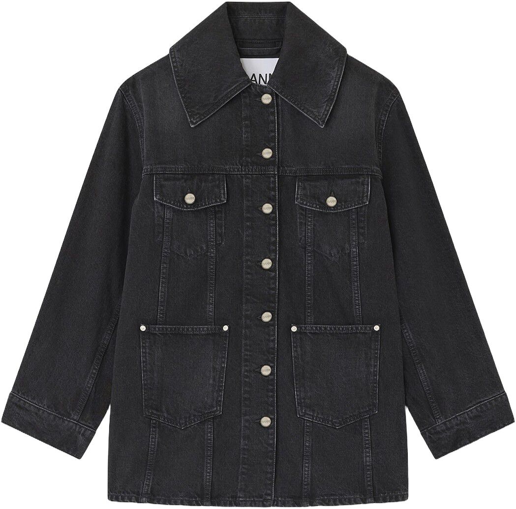 Rigid Denim Midi Jacket