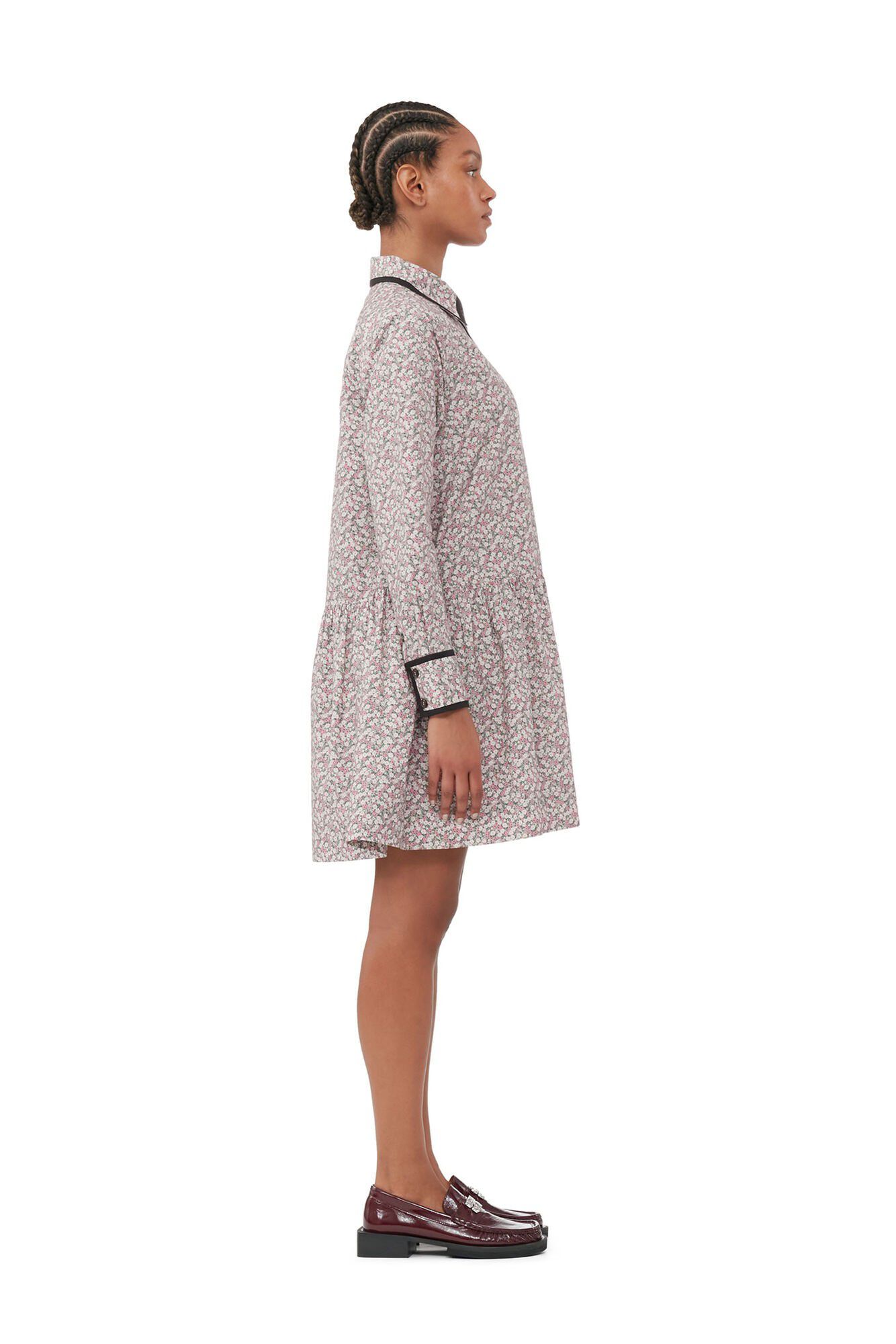 Printed Cotton Mini Shirt Dress