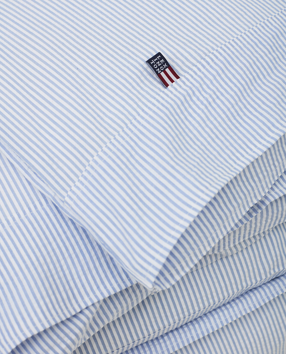 Blue/White Striped Cotton Seersucker Duvet Cover