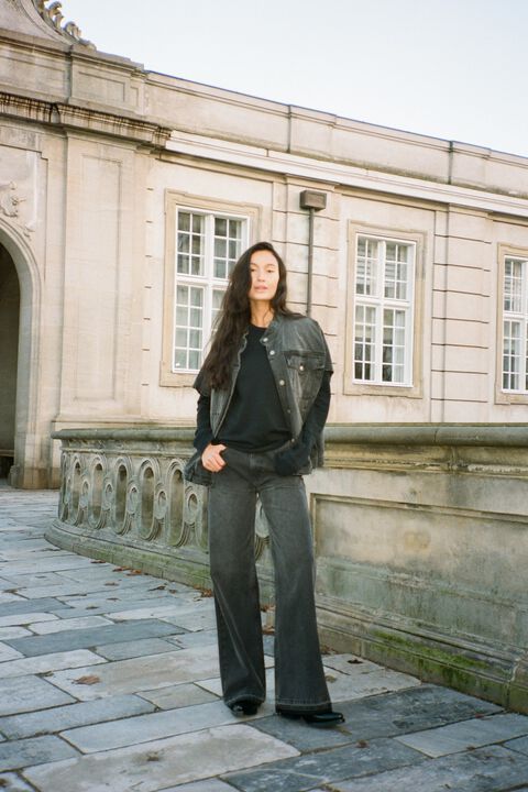 Denim black straight pants - Fellin