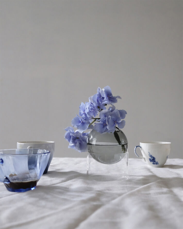 STANDING FLOWER BUBBLE, LOW TUBE, SMOKE, 802050S