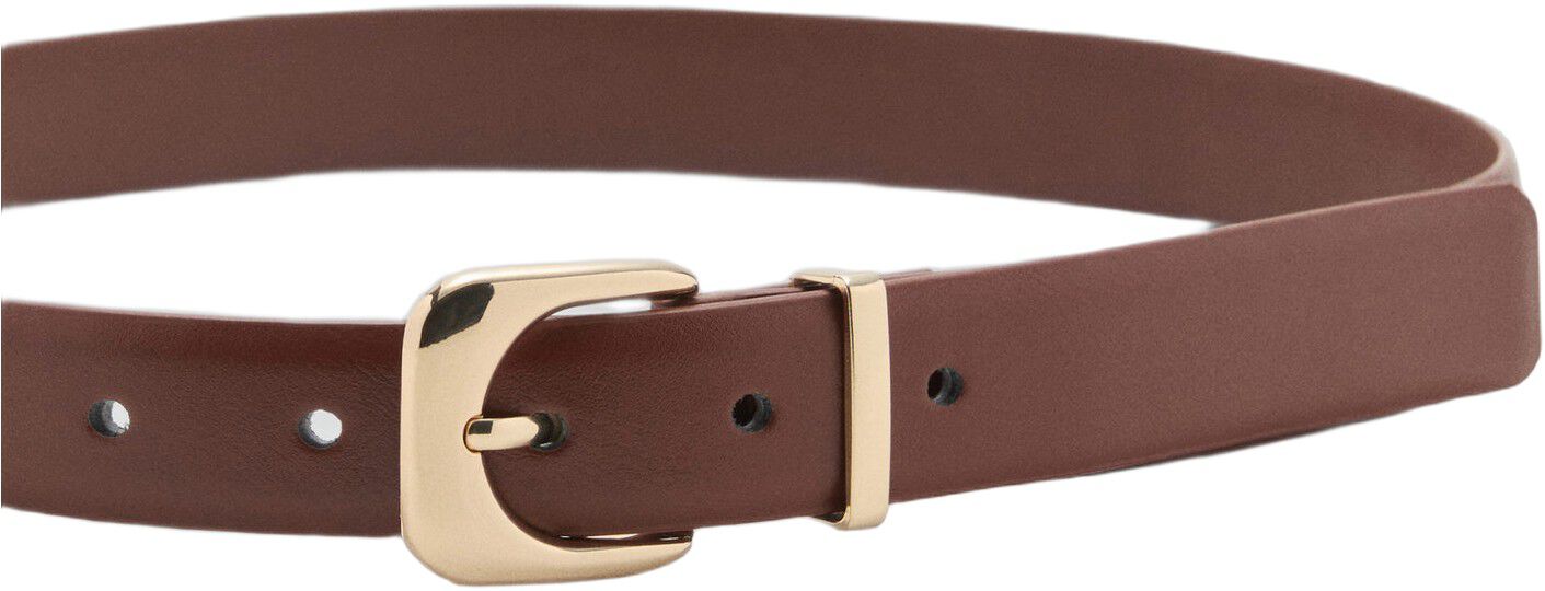 Leather effect belt with buckle