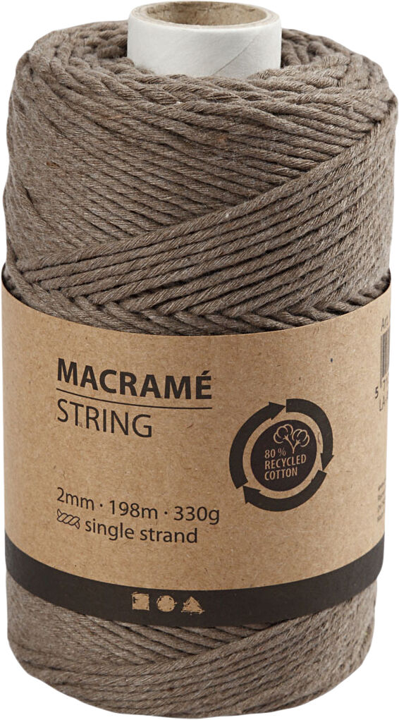 Macram&eacute; snor, L: 198 m, diam. 2 mm.