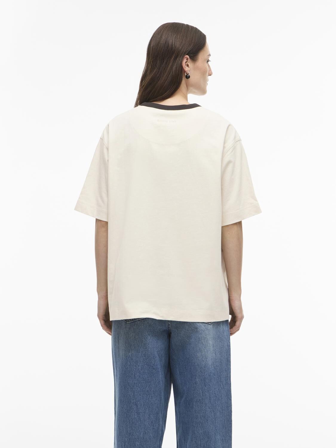 ROUNAOMI 2/4 O-NECK OVERSIZED TEE