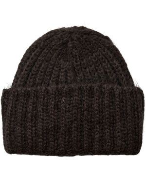 Chunky Rib Beanie Chocolate Brown