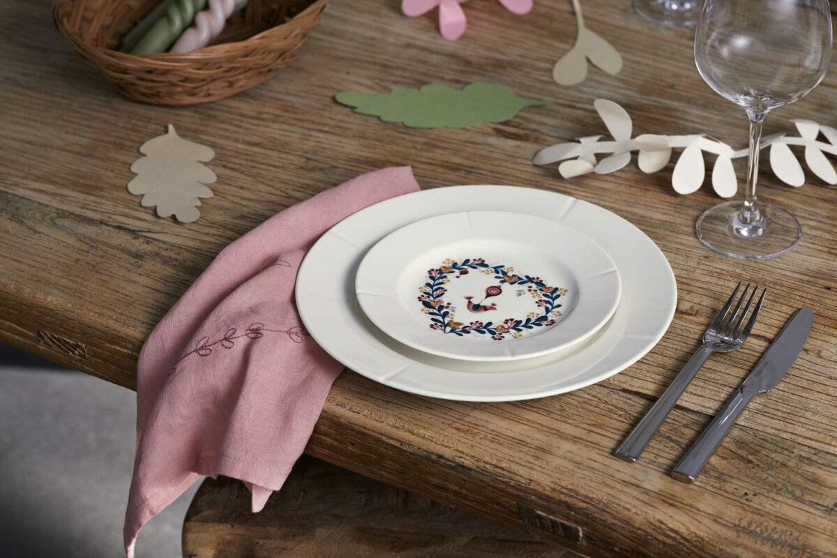 GC Cottage Tallerken &Oslash;19. 5 cm hvid m. deko