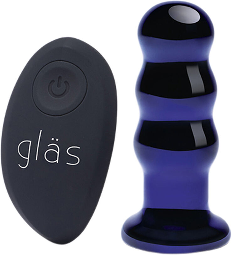 GLAS - RECHARGEABLE REMOTE CONTROLLED VIBRATING BEADED BUTTP