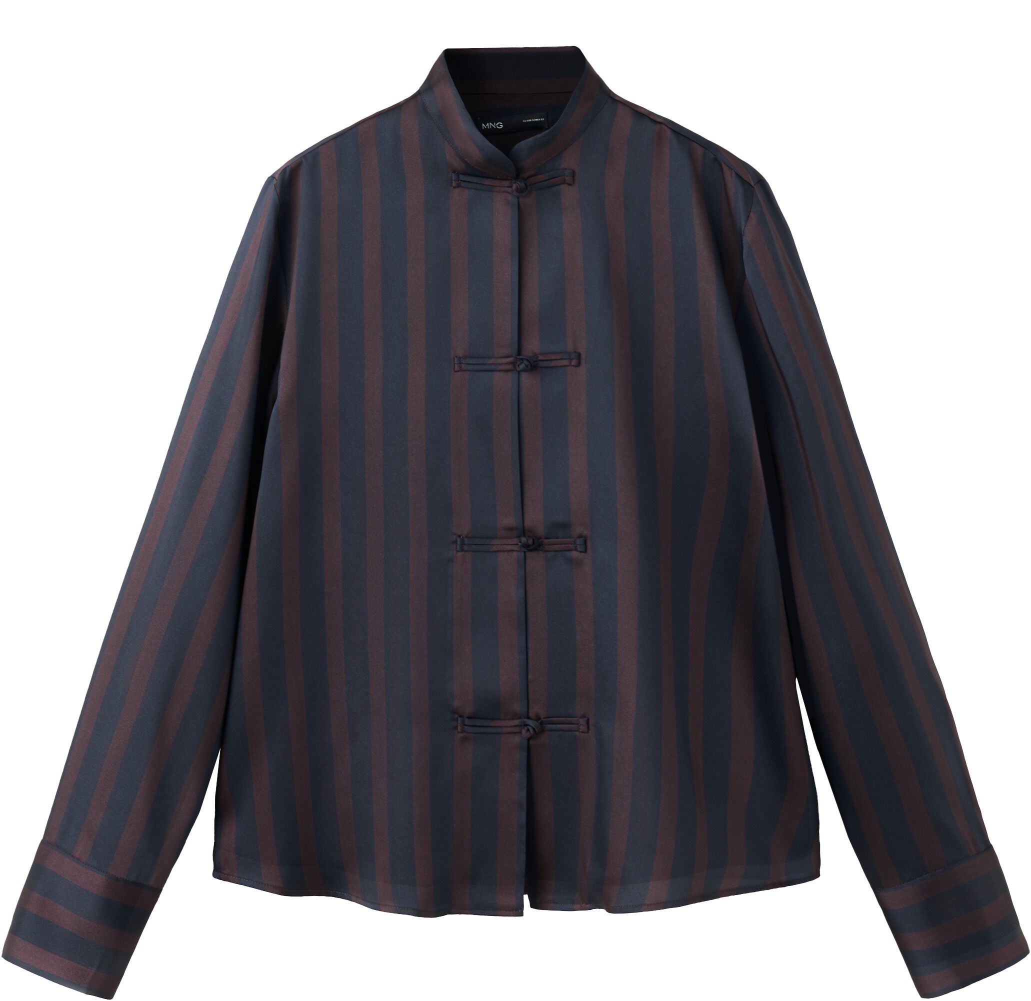 Striped blouse with frogging detail