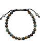 Men's Beaded Bracelet with Aquatic Agate, Brown Tiger Eye an