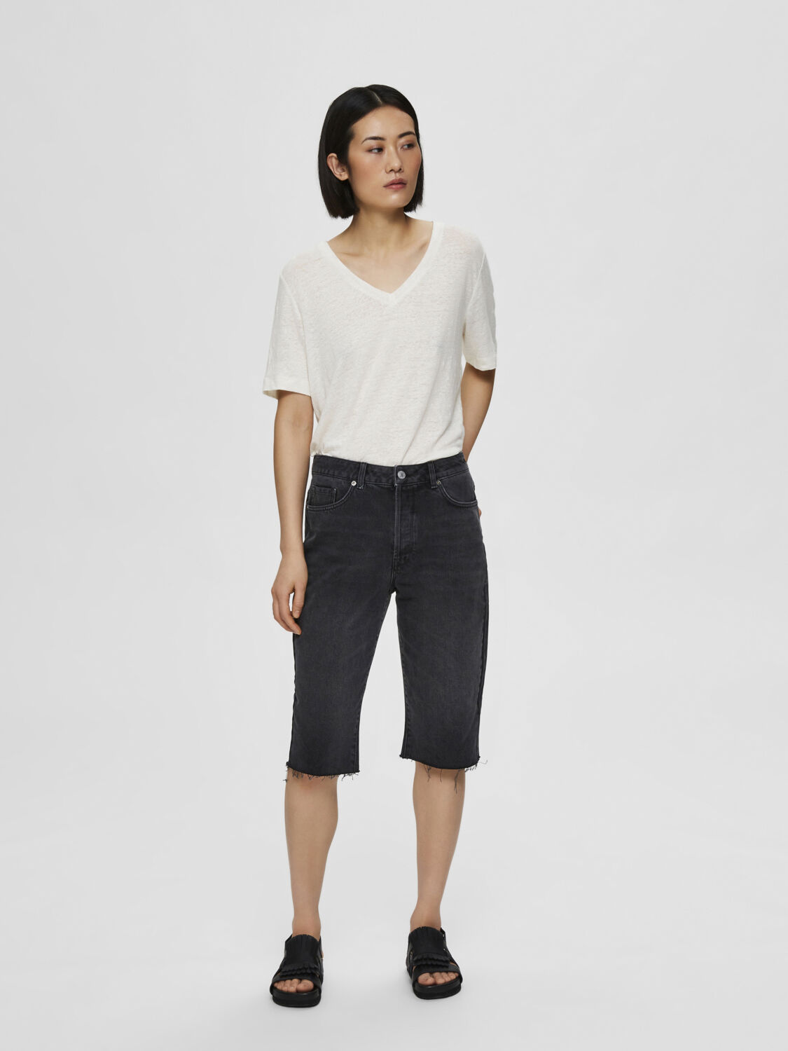 SLFLOU MW SLIM GREY STONE SHORTS W