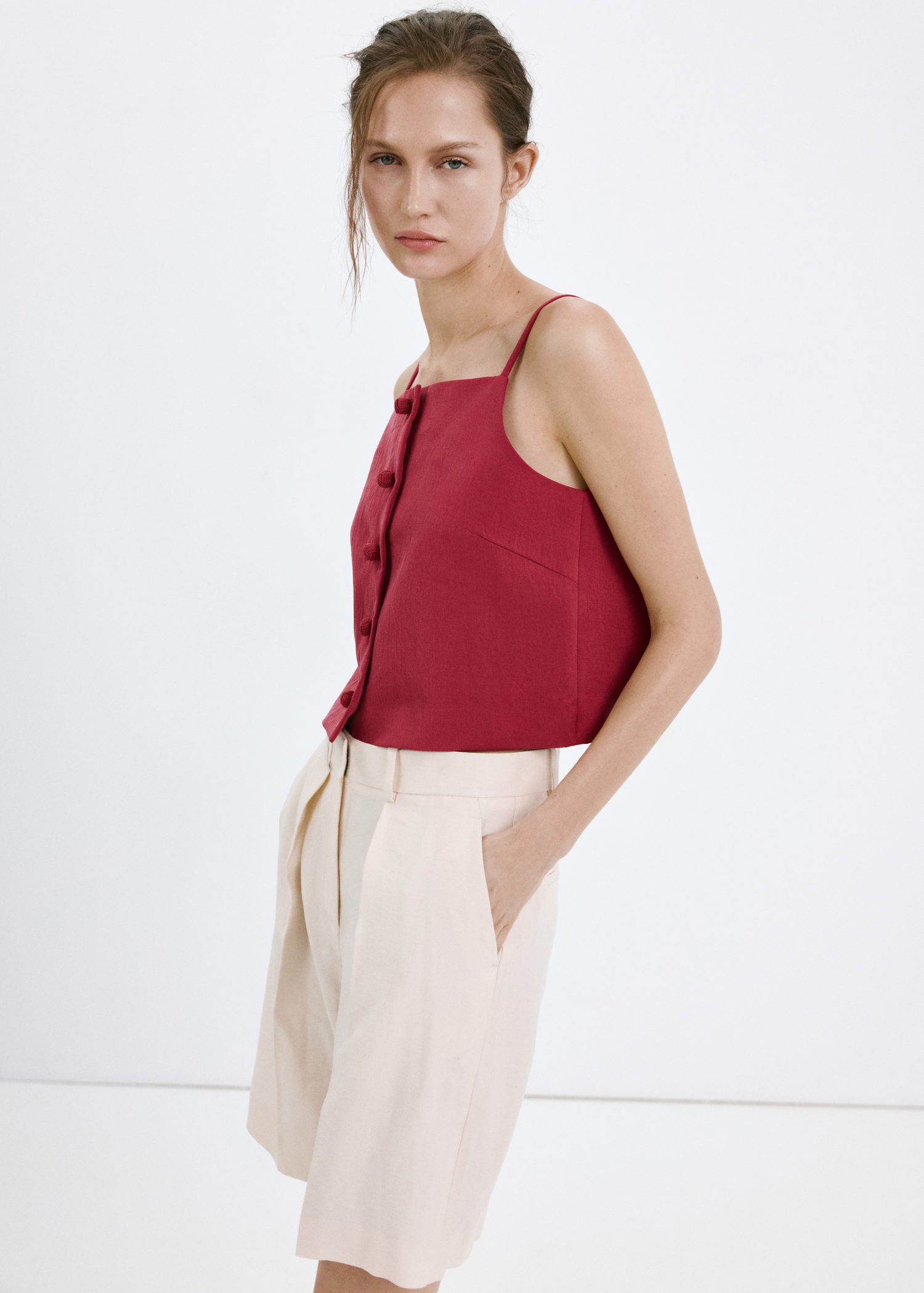 Lyocell button top