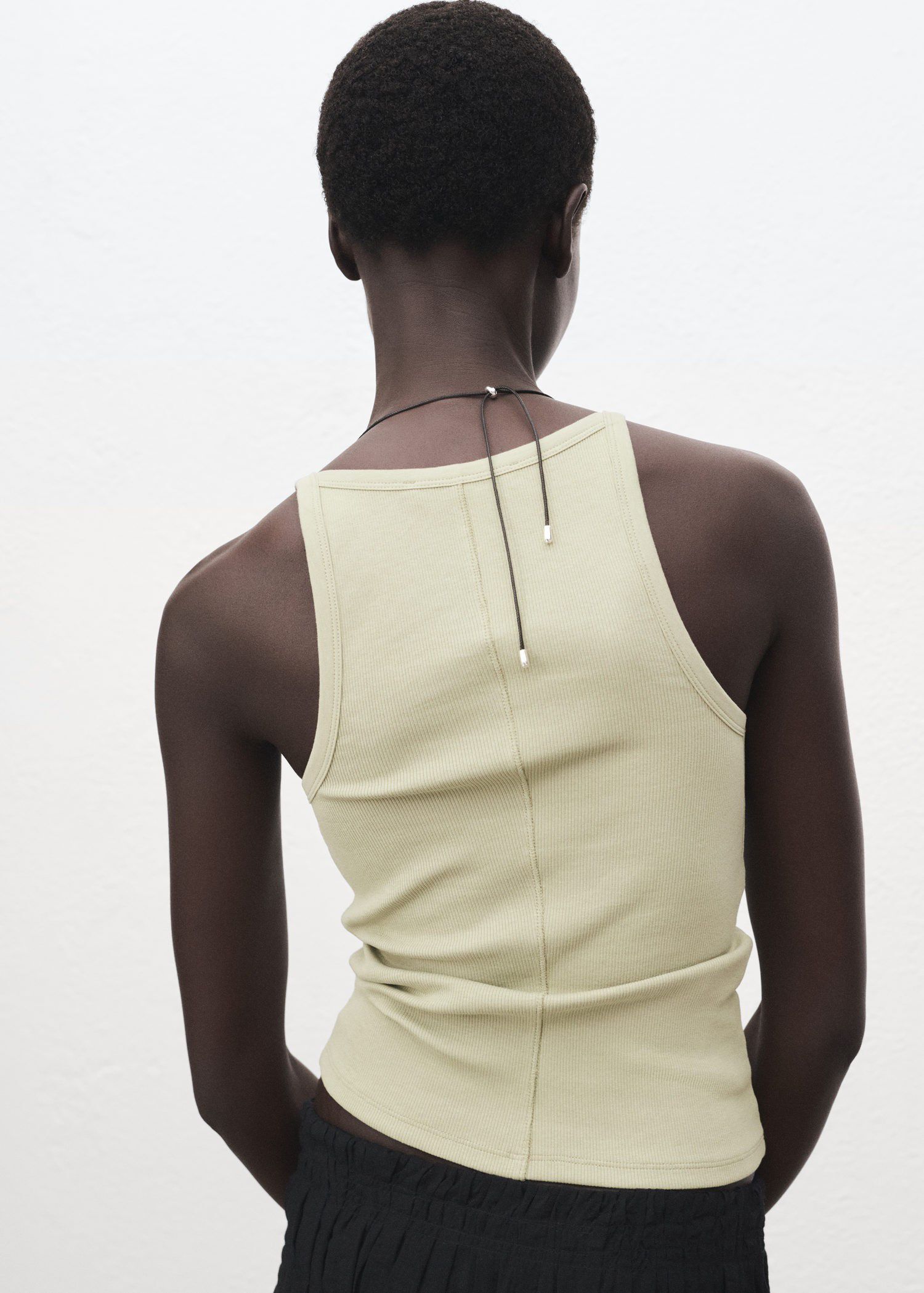 Ribbed cotton-blend top