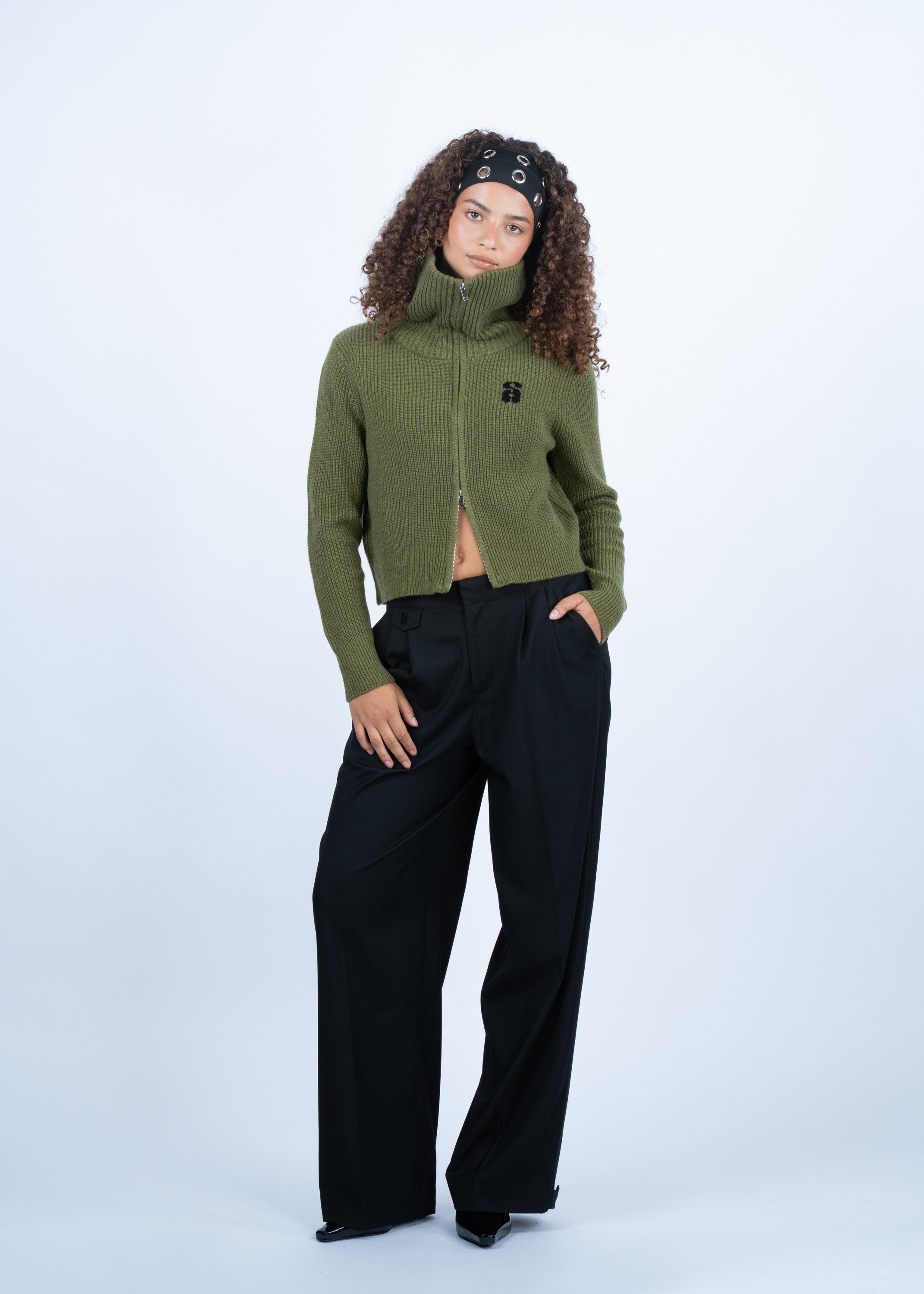 Two-Way Zip Wool Knit