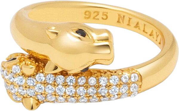 Twisted Sterling Silver Panther Ring in Gold