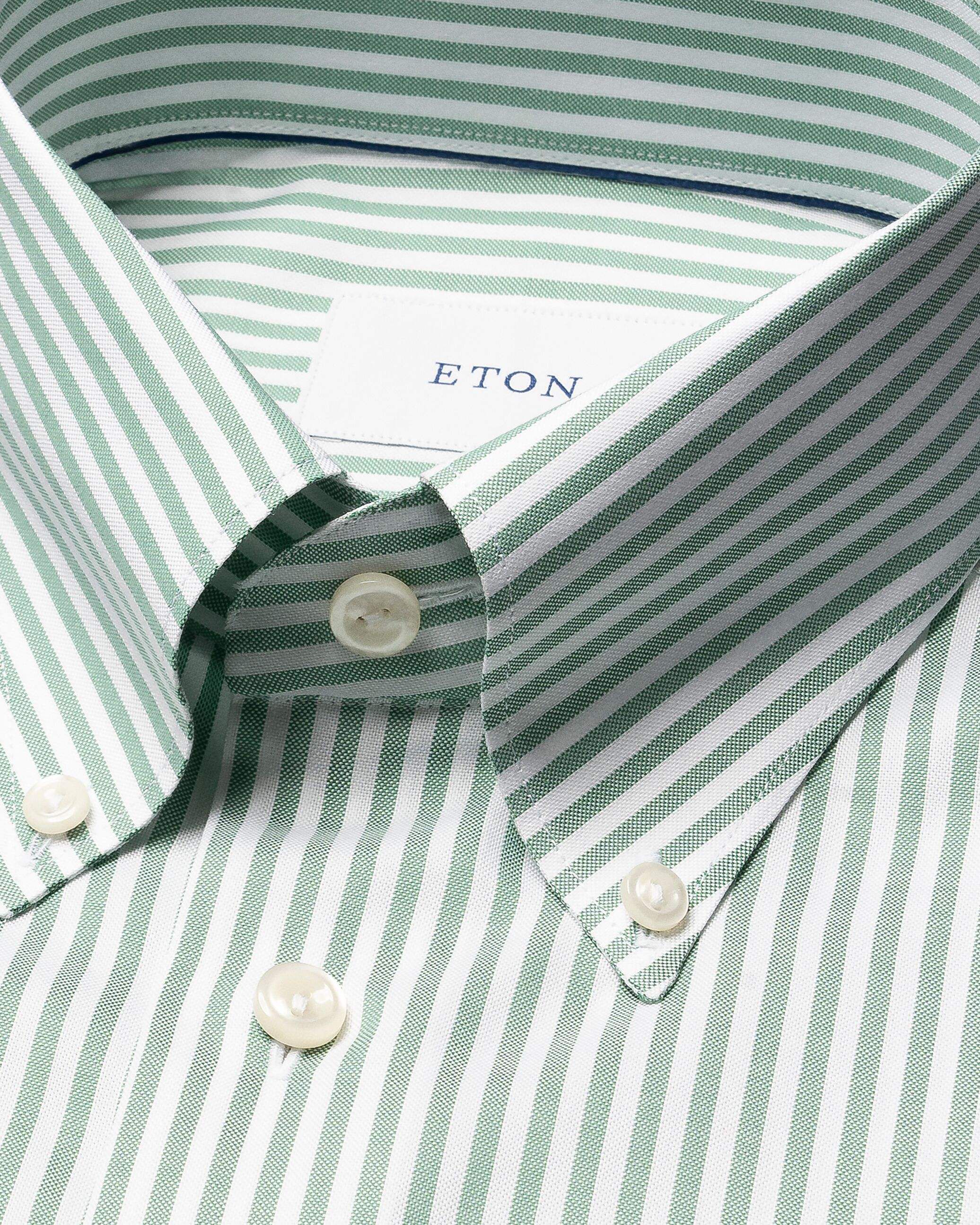 Contemporary Fit Mid green Striped Signature Oxford Shirt