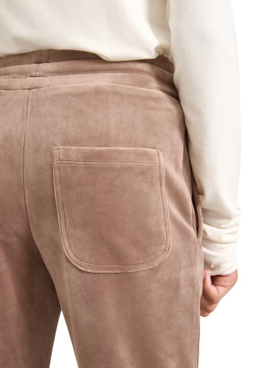 Soft jersey trousers in velour with