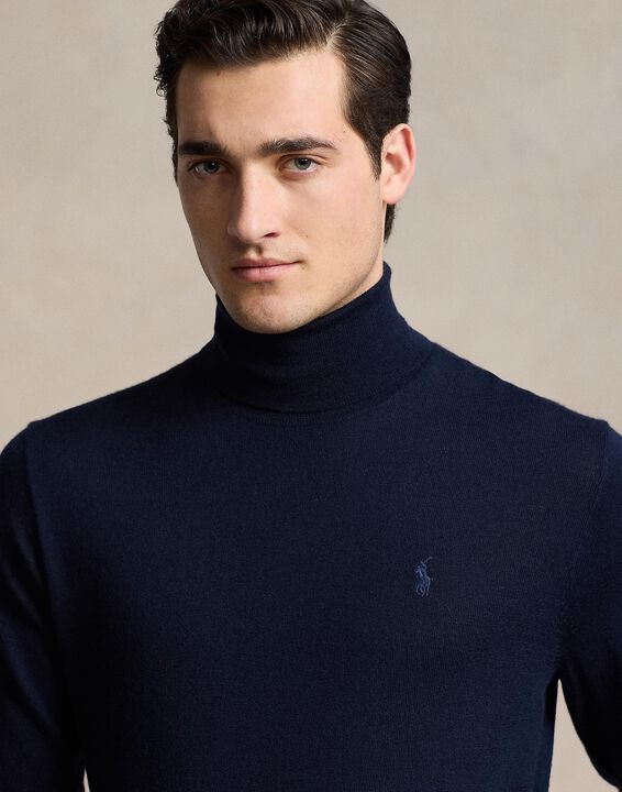 Washable Wool Turtleneck Sweater