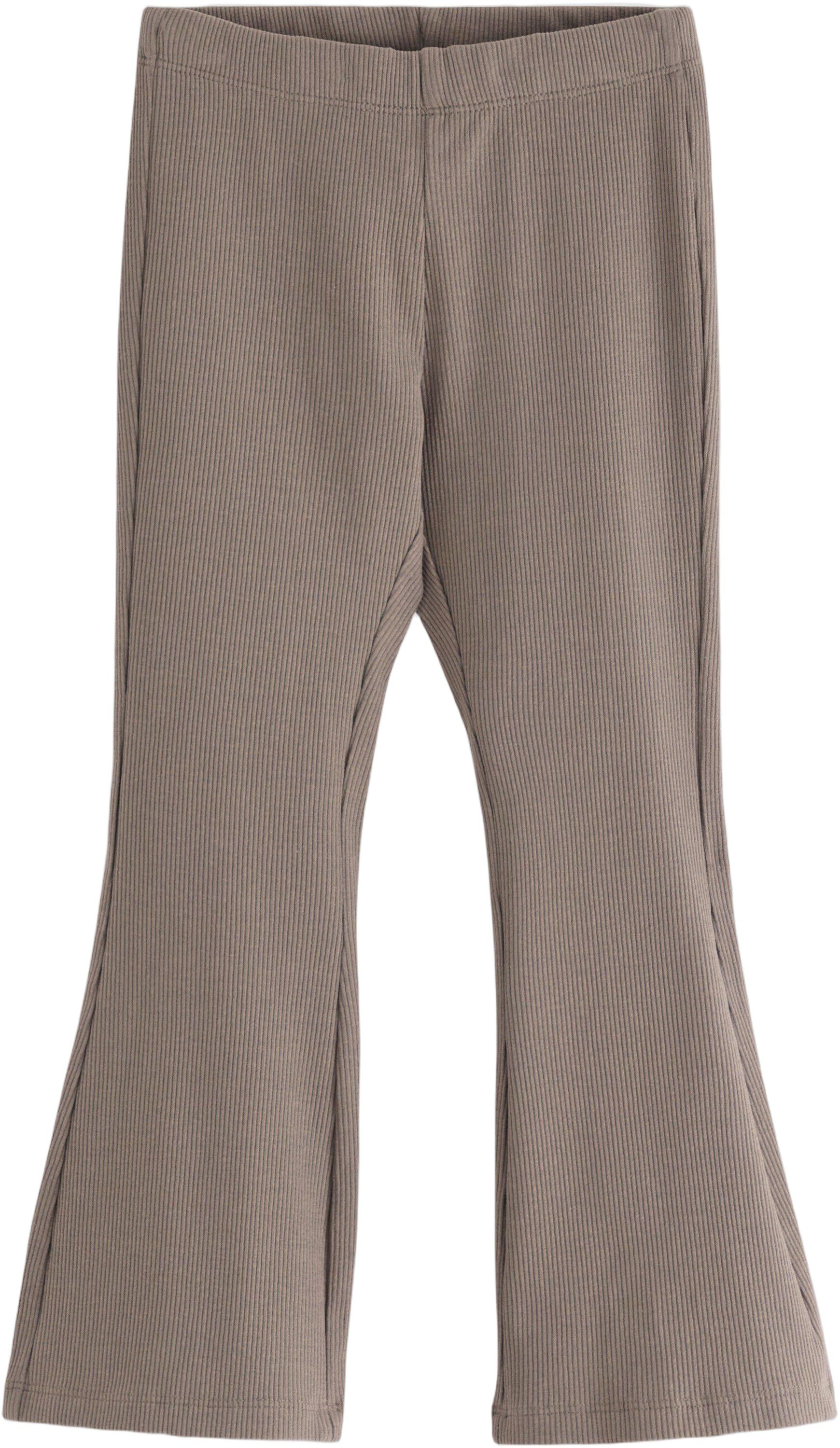 Leggings i mjuk bomullstrik&aring; med r