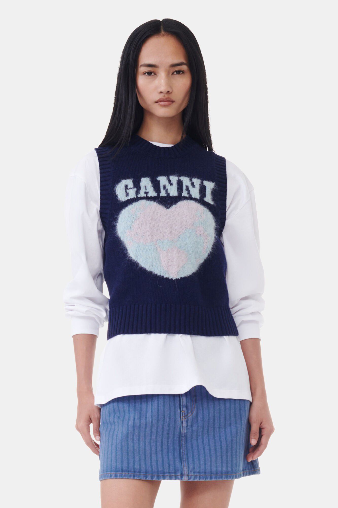 Graphic Soft Wool Mix Vest