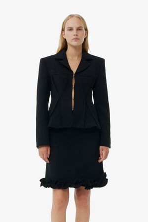 Bonded Crepe Fitted Blazer