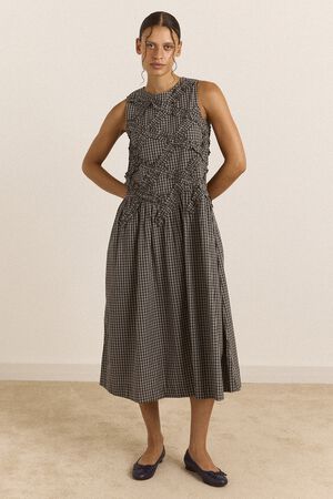 ELORA MIDI SLEEVELESS MIDI DRESS - LYRA CHECK