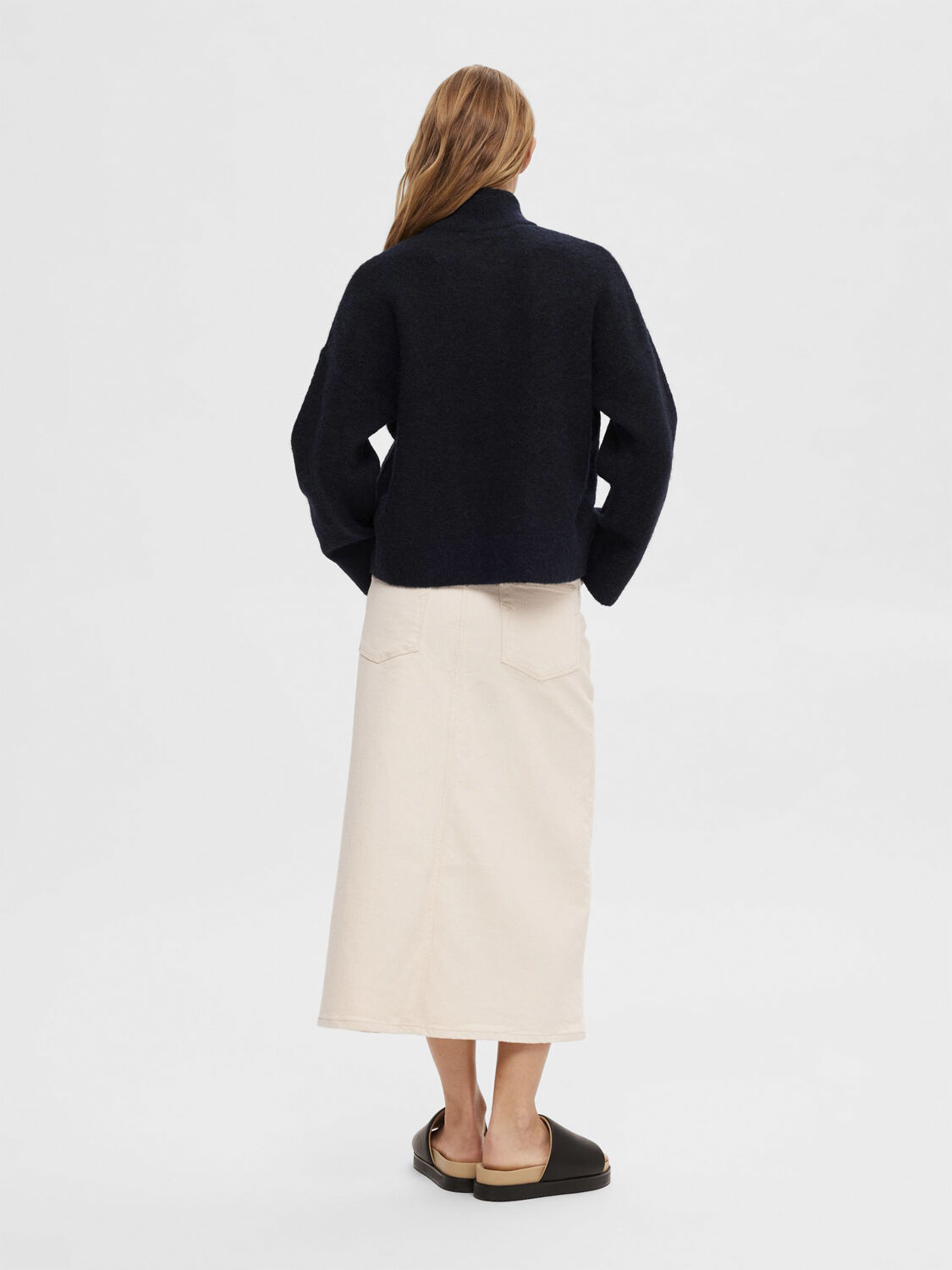 Slfsia Ras Ls strikket cardigan med lynl&aring;s