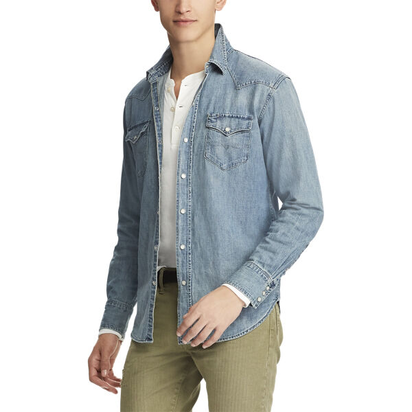 Slub Denim Western Shirt