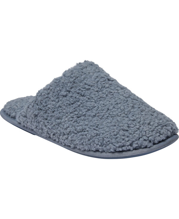 Slipper In Curly Upper - Sky Blue