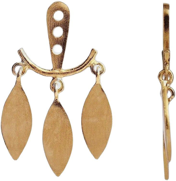 Dancing Three Leaves Behind Ear - Forgyldt