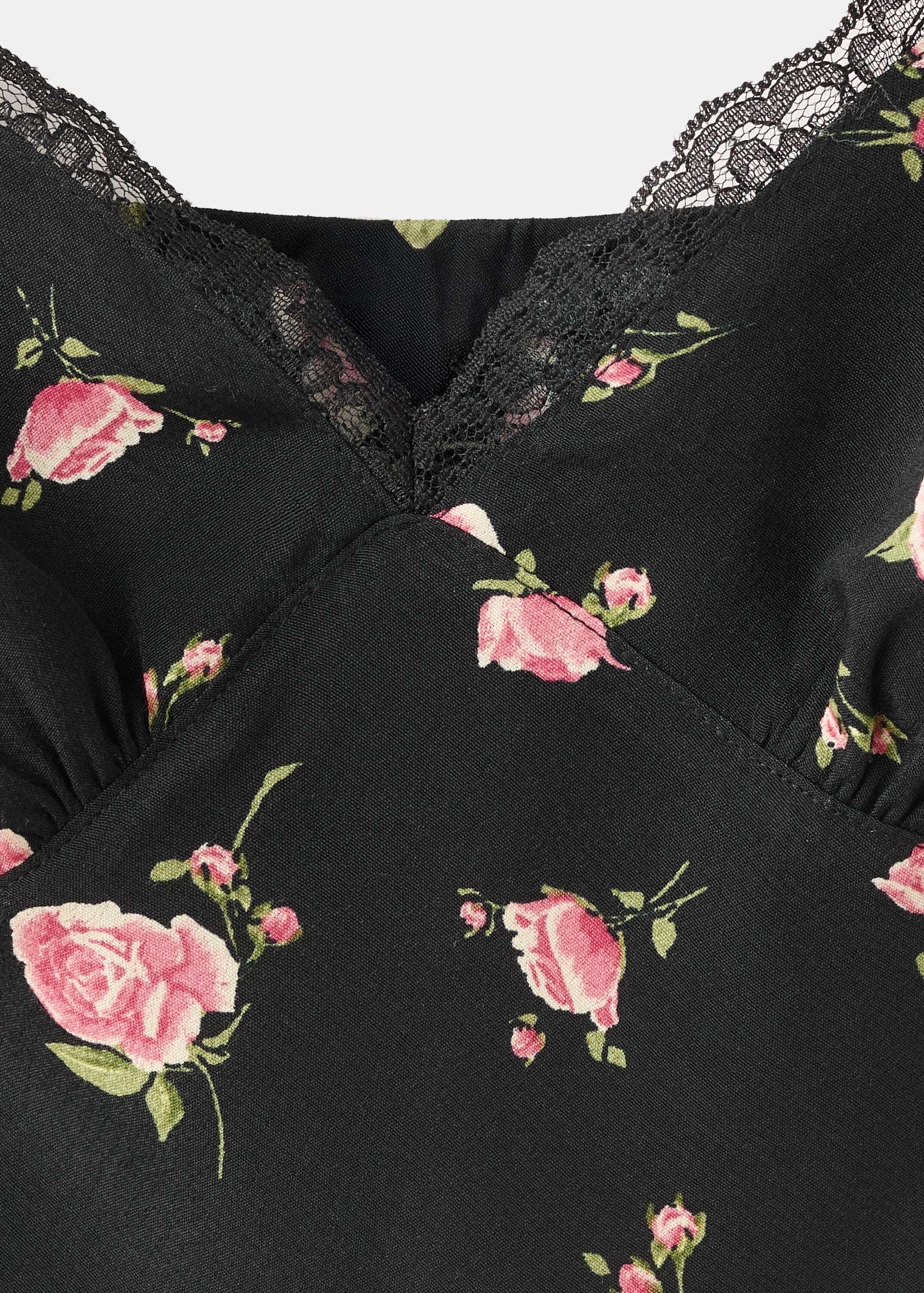 Floral dress with lace trim