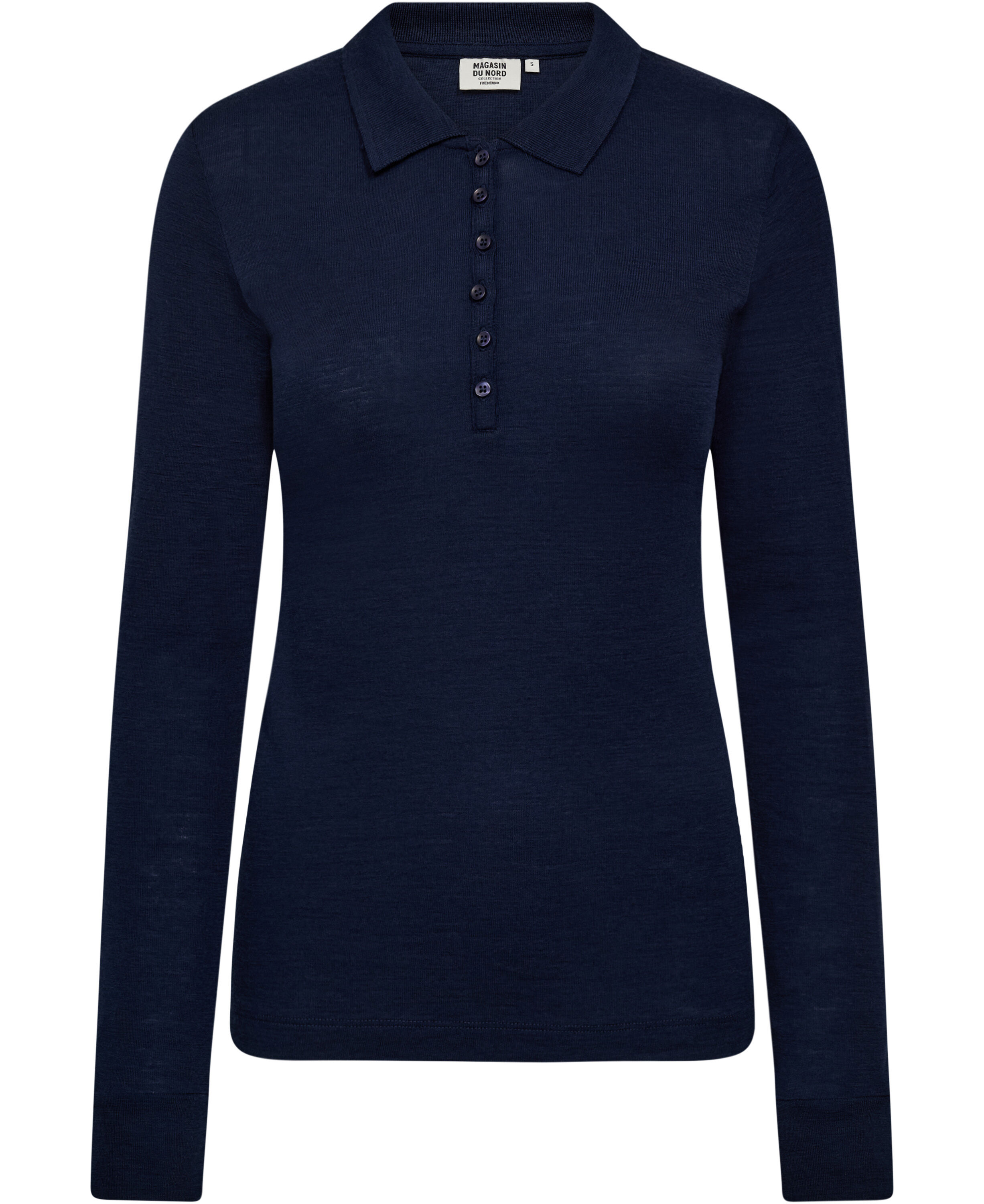 Cilla 12 Lang&aelig;rmede polo strik - 100% Merino uld RWS