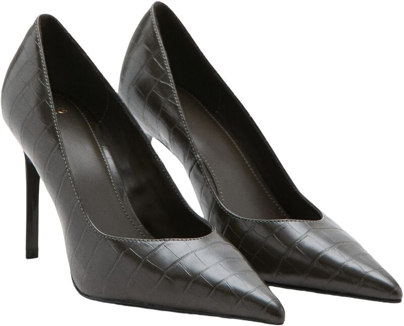 Croc-Effect Heeled Shoes