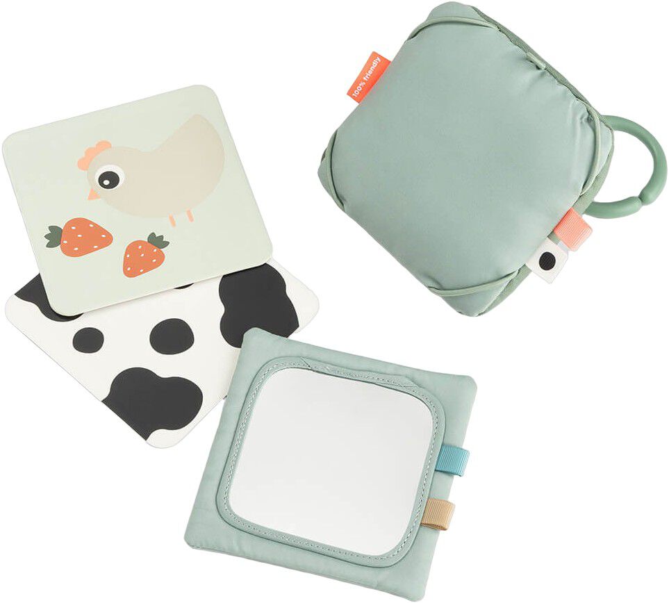 Baby kontrastkortholder Tiny farm Gr&oslash;n