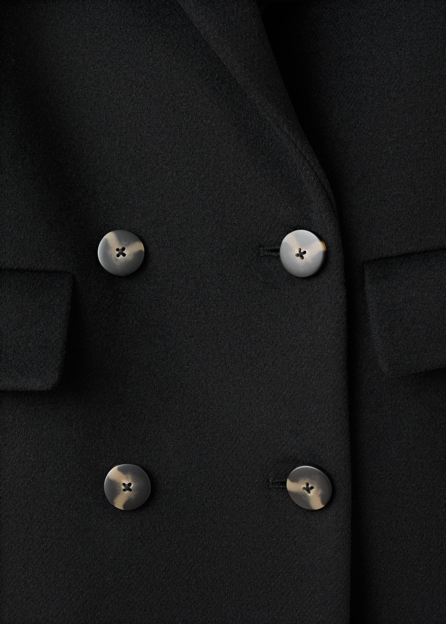 Double-breasted wool blend coat