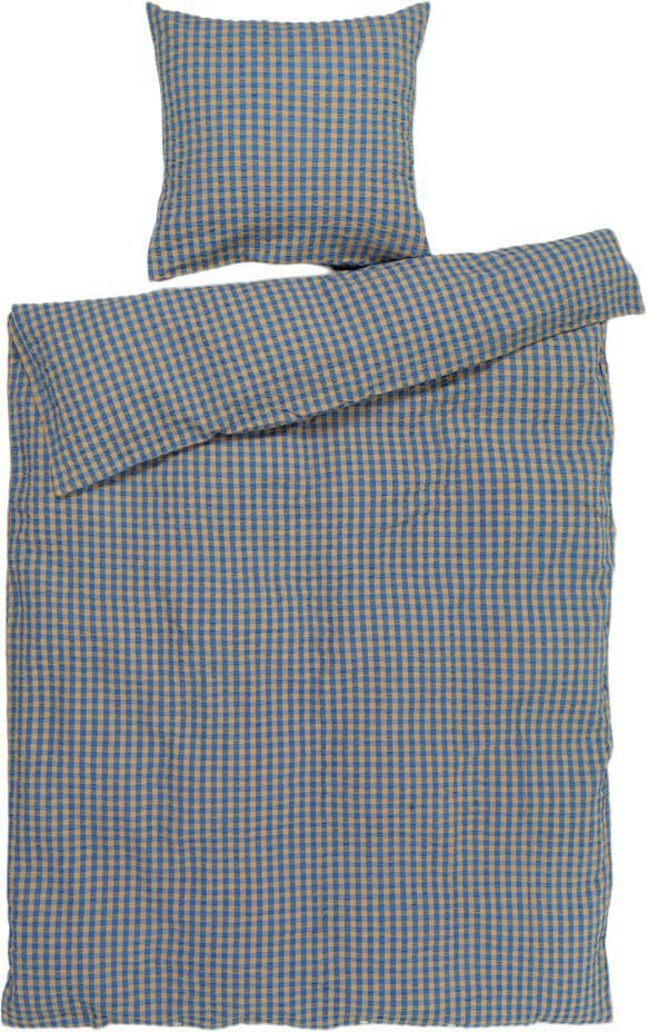 B&aelig;k&B&oslash;lge Senget&oslash;j 140x200 cm bl&aring;/okker DK