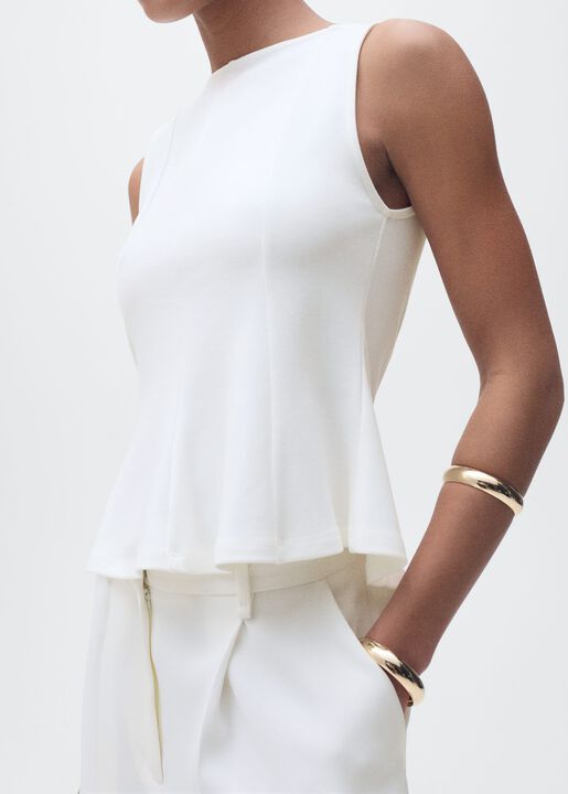 A-line boat neck top