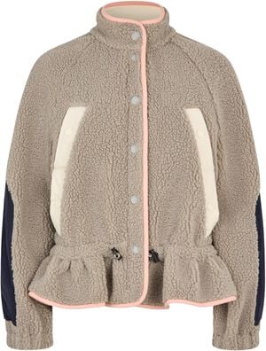 2412 Fleece / Nylon, Dropped Shoulder Gathered Jacket
