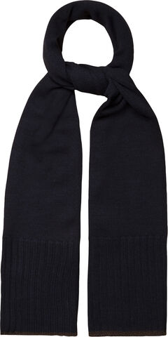Navy Blue Knitted Wool Scarf